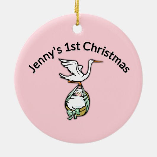 Ornament voor babymeisjes Eerste Kerstmis (Achterkant)