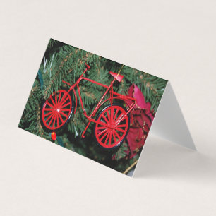 Ornament voor fietsen in een kerstboom kaart