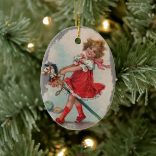 Ornament voor kerstmis met Pony Vintage