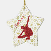Ornament voor schaatsen - Goud en rood (Links)