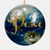 Ornament voor vrede op aarde met kerstbomen (Achterkant)