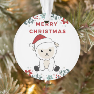 Ornament voor winterdieren op schapen met kerstmis
