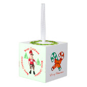 Ornament - Vrolijk Kerstman en Boom (Achter hoekig)