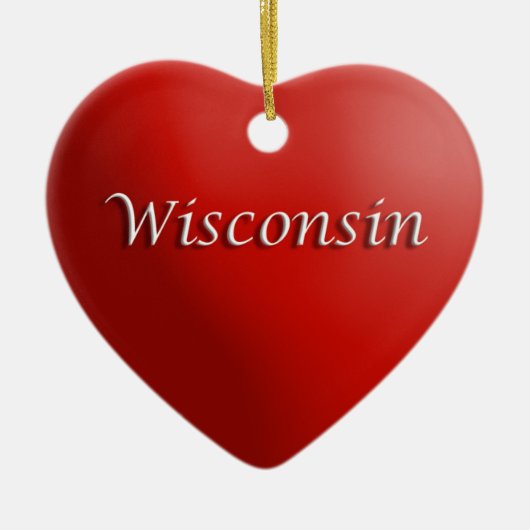Ornament Wisconsin Red Heart Keepomwille (Voorkant)