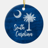 Ornament - Zuid-Carolina Vlag met Palmetto Tree (Voorkant)