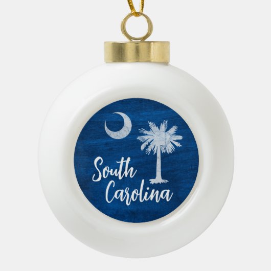 Ornament - Zuid-Carolina Vlag met Palmetto Tree (Voorkant)