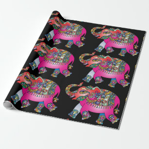 ornamentaal olifantenverpakkingspapier cadeaupapier