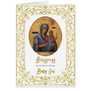 Ornamentaal Orthodox Gefeliciteerd Nieuwe Baby Kaa
