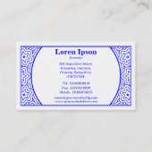 Ornamental 01 - Bue on White Visitekaartje (Achterkant)