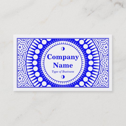 Ornamental 01 - Bue on White Visitekaartje (Voorkant)