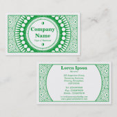 Ornamental 01 - Grass Green on White Visitekaartje (Voorkant / Achterkant)