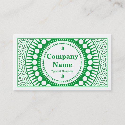 Ornamental 01 - Grass Green on White Visitekaartje (Voorkant)