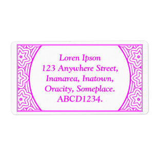Ornamental 02 - Magenta op wit Etiket