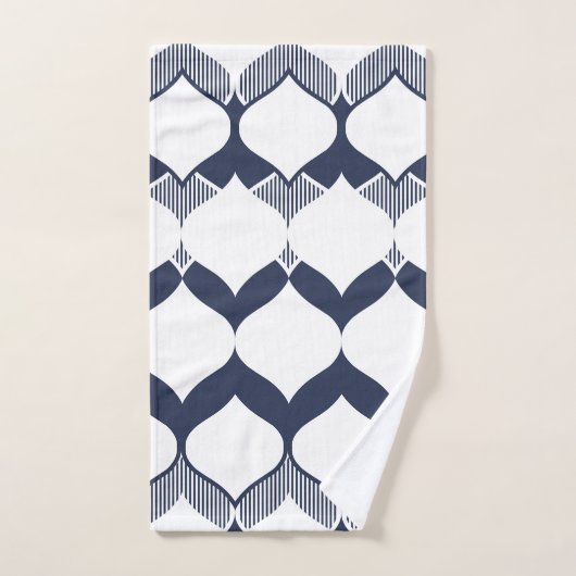 Ornamental, abstract, elegant patroon, blauw, wit bad handdoek (Handdoek)