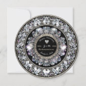 Ornamental Aniversary Diamond Monogram Kaart (Voorkant)