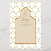 Ornamental Bilingual WALIMA Nikah Muslim Wedding Flyer (Achterkant)