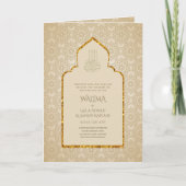 Ornamental Bilingual WALIMA Nikah Muslim Wedding Kaart (Voorkant)