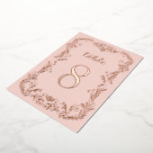 Ornamental Boho sketch Roos Gold Table Numbers Folie Uitnodiging (Gedraaid)