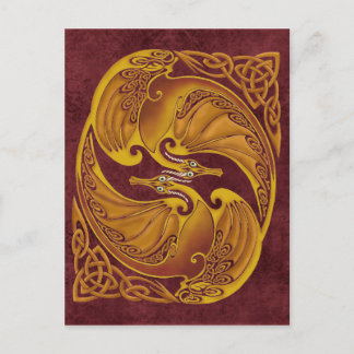 Ornamental Celtic Dragons Briefkaart
