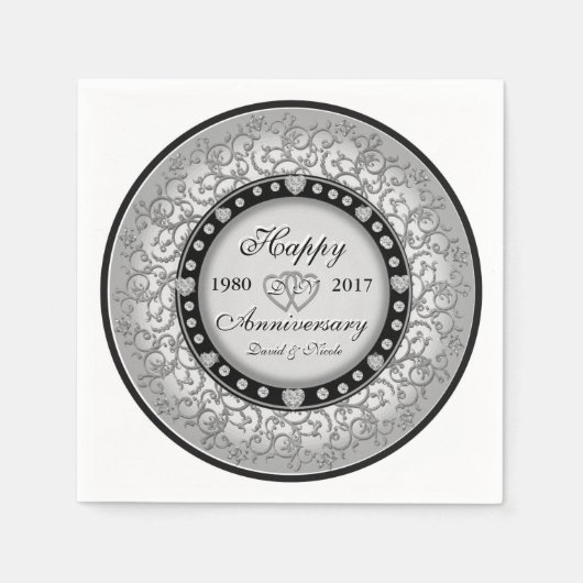 Ornamental Custom Jubileum Servetten (Voorkant)