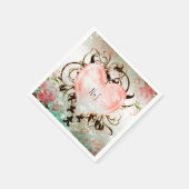 Ornamental Elegant Floral Heart Party Servet (Hoek)