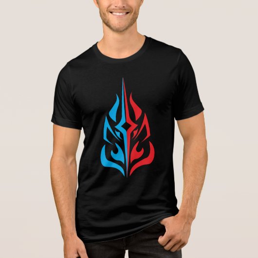 Ornamental Floral Design Tri-Blend Shirt (Voorkant)