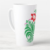 Ornamental Floral Flower Design – Elegant Latte Mok (Linkerhoek)