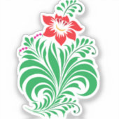 Ornamental Floral Flower Design – Elegant Sticker (Voorkant)