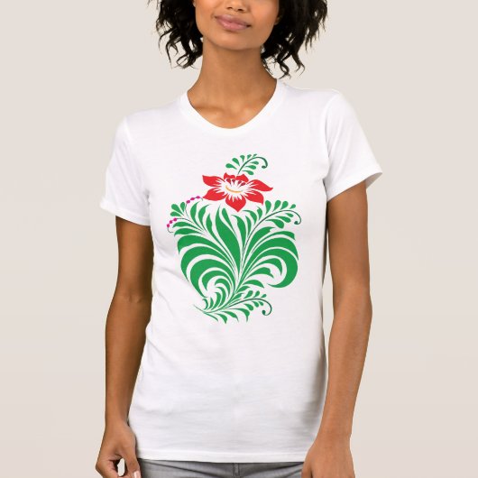 Ornamental Floral Flower Design – Elegant T-shirt (Voorkant)