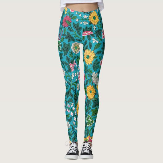 Ornamental Floral Pattern Leggings (Voorkant)