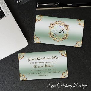 Ornamental Gold Decor Groen en Logo Sophisticated Visitekaartje