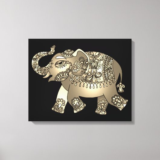 ornamental olifant omwikkeld canvas (Voorkant)