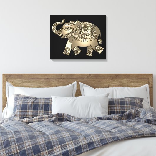 ornamental olifant omwikkeld canvas (Insitu (Slaapkamer))