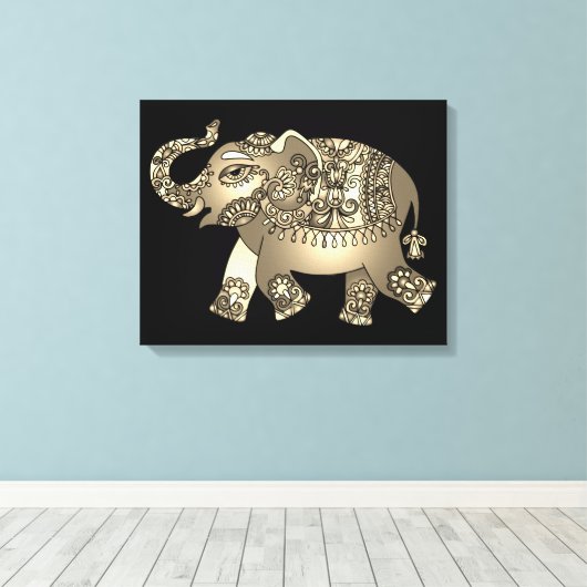 ornamental olifant omwikkeld canvas (Insitu (Houten vloer))