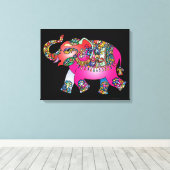 ornamental olifant omwikkeld canvas (Insitu (Houten vloer))