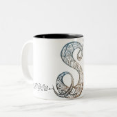 Ornamental Script Letter S Mug (Devant gauche)