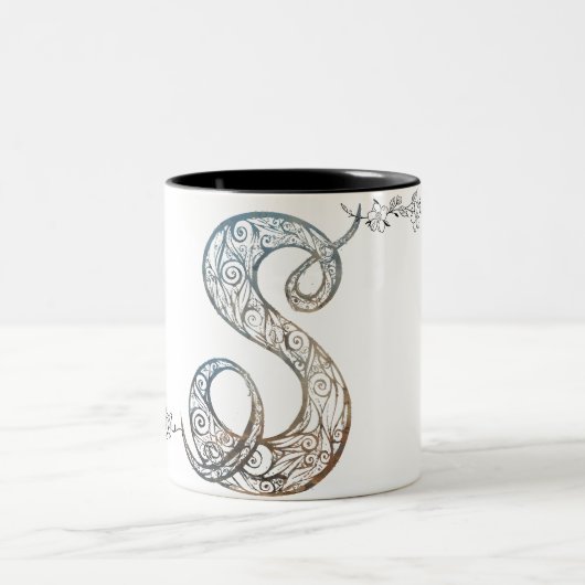 Ornamental Script Letter S Mug (Centre)