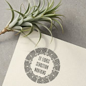 Ornamental Techno Circle Ex Libris Stamp Rubberstempel