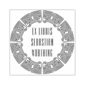 Ornamental Techno Circle Ex Libris Stamp Rubberstempel (Afrduk)