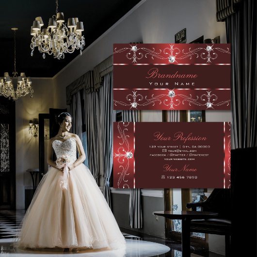  ornamentale donkerwitte rode grenzen vierkant visitekaartje