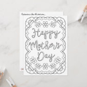 OrnaMENTALs de Tevreden Kleur van de Moederdag Uw  Kaart (Voorkant / Achterkant in situ)