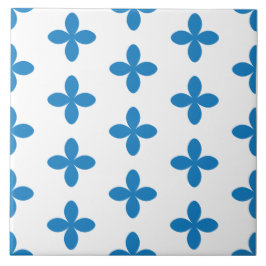 Ornamentele geometrische  blauw patroon. tegeltje