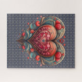 Ornamentele hartpuzzel legpuzzel (Horizontaal)