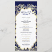 Ornamentele Marine Blauw en Goud Charmant Programm Programma (Voorkant)