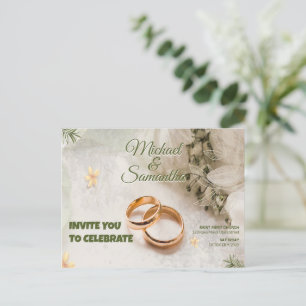 ORNAMENTELE WEDINGINVITATIE MET AFBEELDINGEN BRIEFKAART