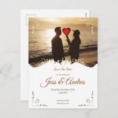 ORNAMENTELE WEDINGINVITATIE MET AFBEELDINGEN FEESTDAGENKAART (Voorkant / Achterkant)