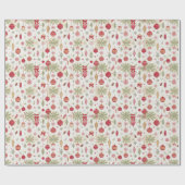 Ornamenten Botanicals Vakantie Kerstmis Cadeaupapier (Vlak)