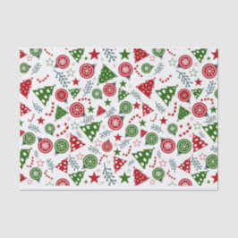 Ornamenten en bomen tissuepapier