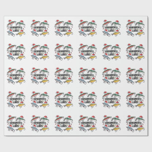 Ornamenten en Lokaas Grappige Kerstman Vissen Cadeaupapier