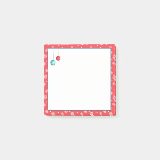 Ornamenten en snowflakes kerst post-it® notes (Voorkant)